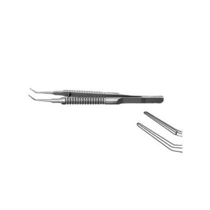 Пинцет для завязывания нитей по Каталано, изогнутый под углом F-6742 Фото товара Пинцет для завязывания нитей по Каталано, изогнутый под углом F-6742