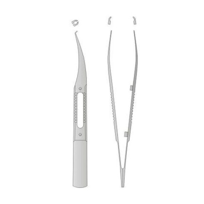 Пинцет для радужной оболочки изогнутый из титана Фото товара Пинцет для радужной оболочки изогнутый из титана