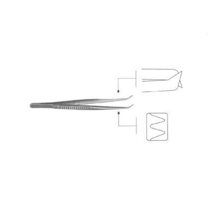 Пинцет для разбортовки сосудов зубчатый ПХ 150х2 Фото товара Пинцет для разбортовки сосудов зубчатый ПХ 150х2