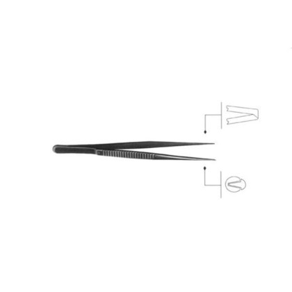 Пинцет для электрокоагуляции с зубчиком ПХ 200х1.3 Ворсма Фото товара Пинцет для электрокоагуляции с зубчиком ПХ 200х1.3 Ворсма
