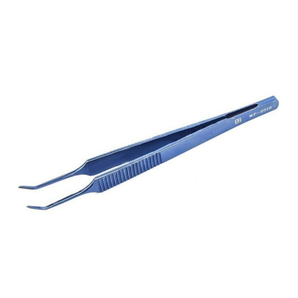 Пинцет микрохирургические, 150 мм, плоская ручка, рабочая часть 1,2 мм, платформа 10 мм, с насечкой, изогнутый под углом ПТО Медтехника Фото товара Пинцет микрохирургические, 150 мм, плоская ручка, рабочая часть 1,2 мм, платформа 10 мм, с насечкой, изогнутый под углом ПТО Медтехника