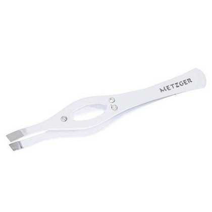 Фото товара Пинцет прямой (белый со стразами) PT-213 (2)-WT Metzger