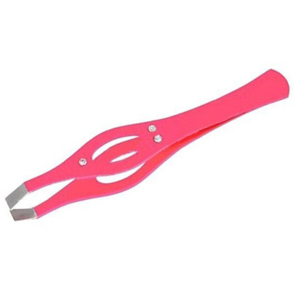 Фото товара Пинцет прямой PT-213 (2)-DP (темно-розовый со стразами) Metzger