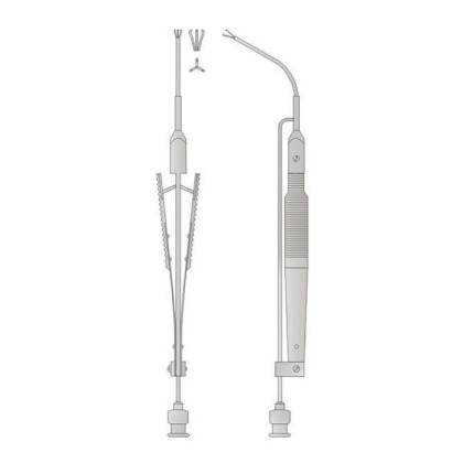 Пинцет с канюлей для удаления инородных тел из глаза изогнутый № 5 Фото товара Пинцет с канюлей для удаления инородных тел из глаза изогнутый № 5