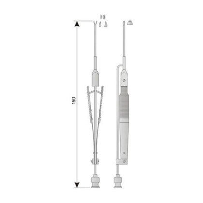 Пинцет с канюлей для удаления инородных тел из глаза прямой № 3 Фото товара Пинцет с канюлей для удаления инородных тел из глаза прямой № 3