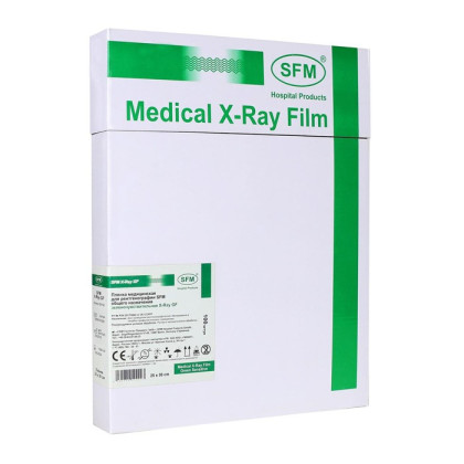 Фото товара Пленка медицинская для рентгенографии SFM общего назначения зеленочувствительная X-Ray GF, 25 х 30 см (100 листов)
