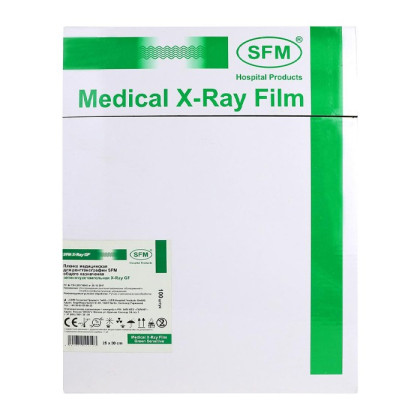 Фото товара Пленка медицинская для рентгенографии SFM общего назначения зеленочувствительная X-Ray GF, 25 х 30 см (100 листов)