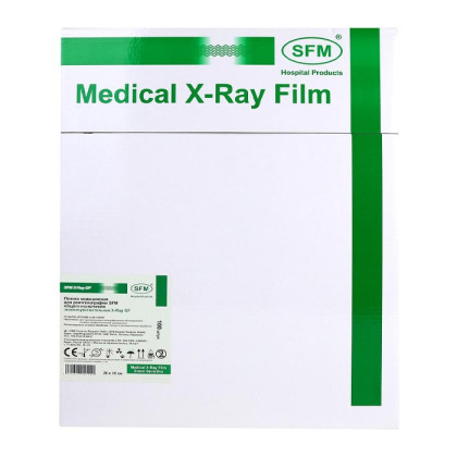 Фото товара Пленка медицинская для рентгенографии SFM общего назначения зеленочувствительная X-Ray GF, 28 х 35 см (100 листов)