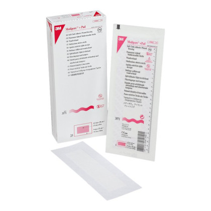 Повязка стерильная Medipore + Pad 3571E 10 см x 25 см 25 шт., 3M Фото товара Повязка стерильная Medipore + Pad 3571E 10 см x 25 см 25 шт., 3M