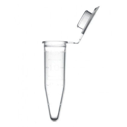 Фото товара Пробирка типа Эппендорф, с защелкивающейся крышкой, с окошком для записей, градуир. нестерил., ПП 1,5 мл (500 шт/уп)