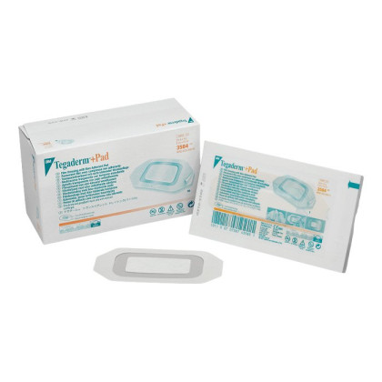 Прозрачная повязка с абсорбирующей прокладкой Tegaderm + pad 3584 6 см х 10 cм 50 шт., 3M Фото товара Прозрачная повязка с абсорбирующей прокладкой Tegaderm + pad 3584 6 см х 10 cм 50 шт., 3M