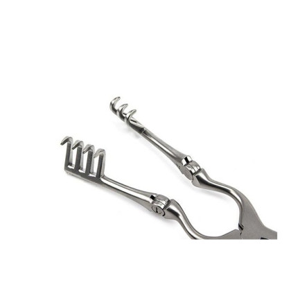 Ранорасширитель с кремальерой 3 х 4 о/к шарнирный, остроконечный Фото товара Ранорасширитель с кремальерой 3 х 4 о/к шарнирный, остроконечный