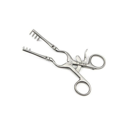 Ранорасширитель с кремальерой 3 х 4 о/к шарнирный, остроконечный Фото товара Ранорасширитель с кремальерой 3 х 4 о/к шарнирный, остроконечный