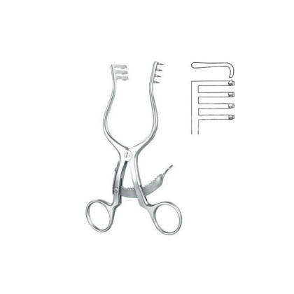 Ранорасширитель с кремальерой с тупыми зубцами, по SCALP-CONTOUR, 13,5 см KLS Martin Фото товара Ранорасширитель с кремальерой с тупыми зубцами, по SCALP-CONTOUR, 13,5 см KLS Martin