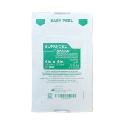 Серджисел СНоУ материал гемостатический рассасывающийся 10.2 х 10.2 см Фото товара Серджисел СНоУ материал гемостатический рассасывающийся 10.2 х 10.2 см