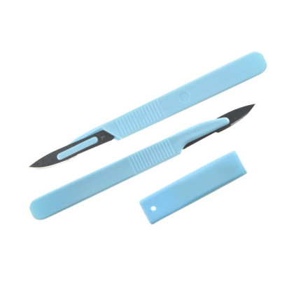 Скальпель хирургический одноразовый Тип 2, лезвие радиусное №24 Фото товара Скальпель хирургический одноразовый Тип 2, лезвие радиусное №24