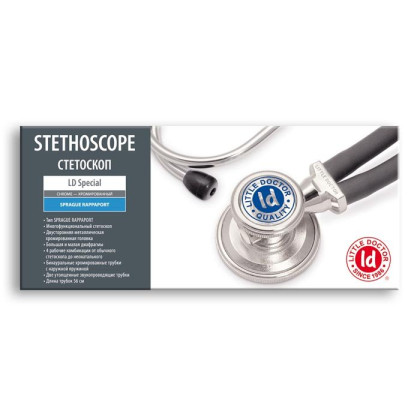 Стетоскоп LD Special 56 см, черный, Little Doctor Фото товара Стетоскоп LD Special 56 см, черный, Little Doctor