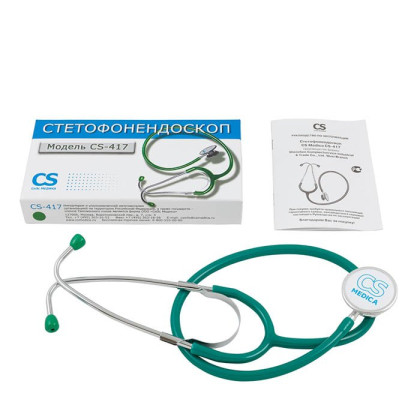 Стетофонендоскоп CS-417 зеленый, CS Medica Фото товара Стетофонендоскоп CS-417 зеленый, CS Medica