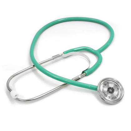 Фото товара Стетофонендоскоп СФ-01-«Адъютор» с односторонней фонендоскопической головкой с зелеными трубками