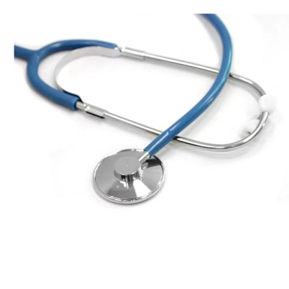 Стетофонендоскоп СФ-01-«Адъютор» с односторонней фонендоскопической головкой с синими трубками Фото товара Стетофонендоскоп СФ-01-«Адъютор» с односторонней фонендоскопической головкой с синими трубками