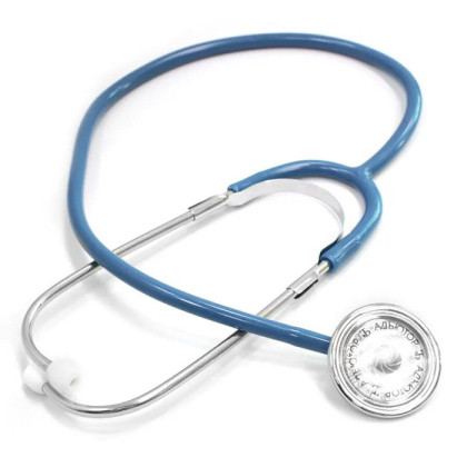 Стетофонендоскоп СФ-01-«Адъютор» с односторонней фонендоскопической головкой с синими трубками Фото товара Стетофонендоскоп СФ-01-«Адъютор» с односторонней фонендоскопической головкой с синими трубками