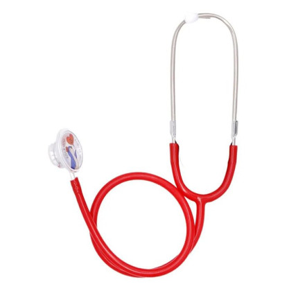 Стетофонендоскоп СФ-02-«Адъютор» с двусторонней фонендоскопической и стетоскопической головкой с красными трубками Фото товара Стетофонендоскоп СФ-02-«Адъютор» с двусторонней фонендоскопической и стетоскопической головкой с красными трубками
