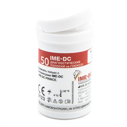 Фото товара Тест-полоски (Полоски диагностические к глюкометру IME-DC PRINCE, уп. 50 шт.)