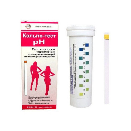 Тест-полоски Кольпо-тест рH №100 Фото товара Тест-полоски Кольпо-тест рH №100