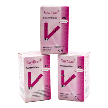 Тест-полоски на гемоглобин Изи Тач №25 Фото товара Тест-полоски на гемоглобин Изи Тач №25