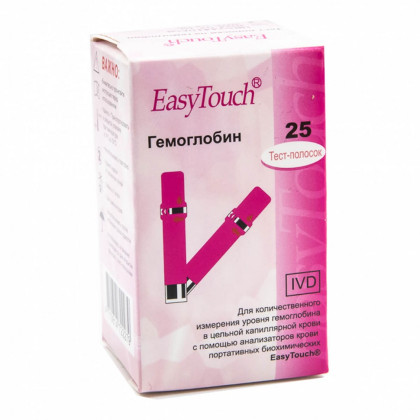 Тест-полоски на гемоглобин Изи Тач №25 Фото товара Тест-полоски на гемоглобин Изи Тач №25