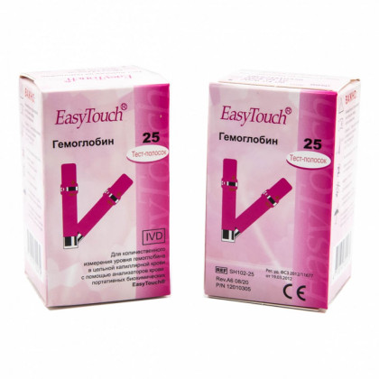 Тест-полоски на гемоглобин Изи Тач №25 Фото товара Тест-полоски на гемоглобин Изи Тач №25