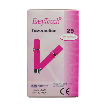 Тест-полоски на гемоглобин Изи Тач №25 Фото товара Тест-полоски на гемоглобин Изи Тач №25