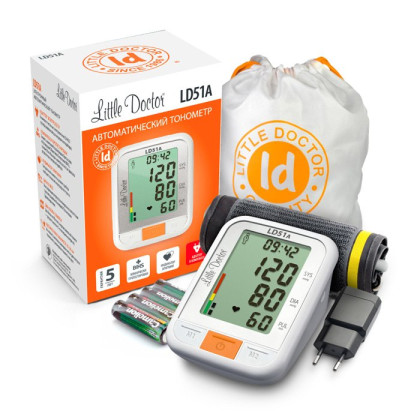 Тонометр Little Doctor LD51A автоматический с адаптером и функцией часов Фото товара Тонометр Little Doctor LD51A автоматический с адаптером и функцией часов