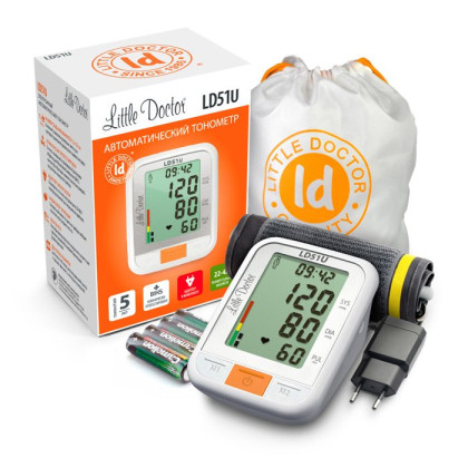 Тонометр Little Doctor LD51U автоматический с адаптером и функцией часов Фото товара Тонометр Little Doctor LD51U автоматический с адаптером и функцией часов