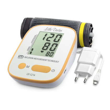 Тонометр Little Doctor LD‑521A автоматический с адаптером и питанием от USB Фото товара Тонометр Little Doctor LD‑521A автоматический с адаптером и питанием от USB