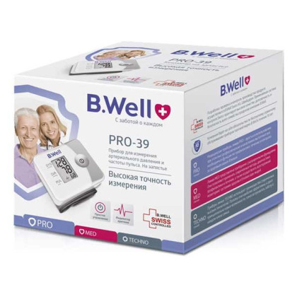 Тонометр PRO-39, автомат на запястье, 1 кнопка Фото товара Тонометр PRO-39, автомат на запястье, 1 кнопка