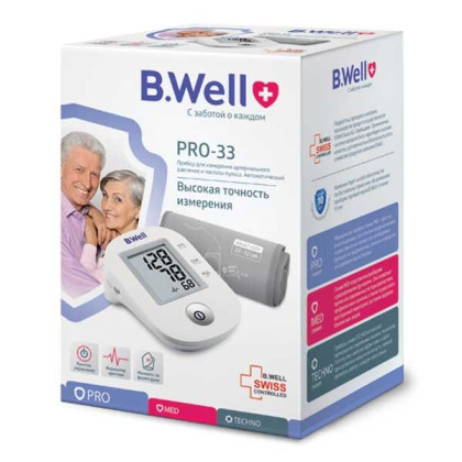 Фото товара Тонометр автомат. PRO-33, конусная манжета М (22-32см), (Intellect classic, индикатор аритмии, 1 кнопка)