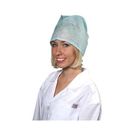 Шапочка-колпак размер 60-62 пл. 42 гр. 18 см. цвет голубой Фото товара Шапочка-колпак размер 60-62 пл. 42 гр. 18 см. цвет голубой