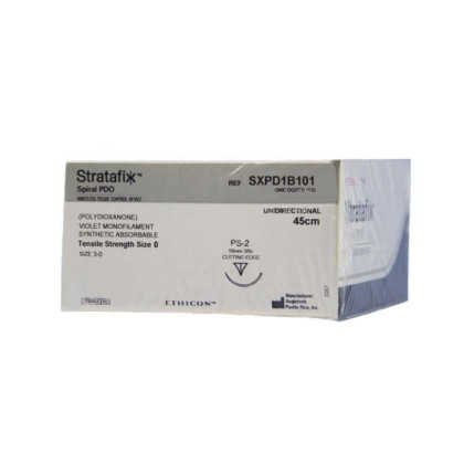 Фото товара Шовный материал Stratafix Spiral PDO 2/0, двунаправл.10+10см, фиолет. Кол. 26 мм х 2, 1/2 Ethicon