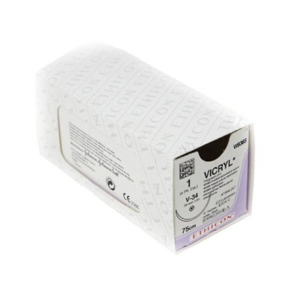 Шовный материал ВИКРИЛ 1. 6 х 45 см фиолетовый лигатура Ethicon Фото товара Шовный материал ВИКРИЛ 1. 6 х 45 см фиолетовый лигатура Ethicon