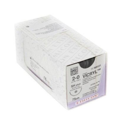 Шовный материал ВИКРИЛ 2/0. 6 х 45 см фиолетовый лигатура Ethicon Фото товара Шовный материал ВИКРИЛ 2/0. 6 х 45 см фиолетовый лигатура Ethicon