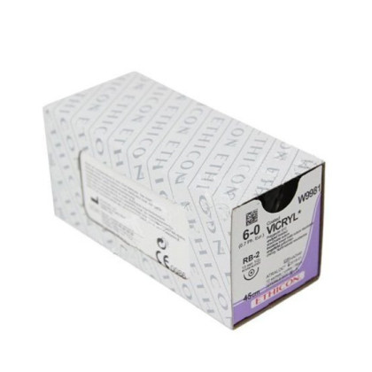 Шовный материал ВИКРИЛ 6/0. 45 см. не окрашен Кол. 13 мм, 1/2 Ethicon Фото товара Шовный материал ВИКРИЛ 6/0. 45 см. не окрашен Кол. 13 мм, 1/2 Ethicon