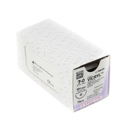 Шовный материал ВИКРИЛ 7/0. 30 см. фиолетовый MП шпат. 6.5 мм х 2. 3/8 Ethicon Фото товара Шовный материал ВИКРИЛ 7/0. 30 см. фиолетовый MП шпат. 6.5 мм х 2. 3/8 Ethicon