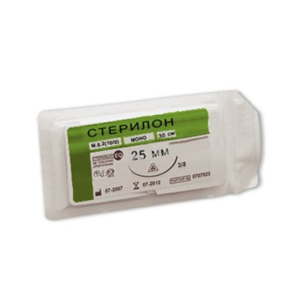 Фото товара Шовный материал Стерилон М 4 (1), игла колющая, 30 мм, 1/2
