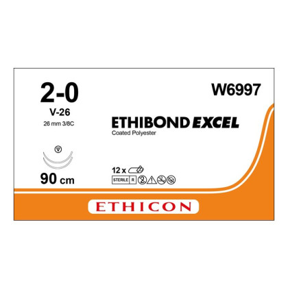 Шовный материал ЭТИБОНД Эксел 2/0. 90 см. белый Кол.-реж. 26 мм х 2. 3/8 Ethicon Фото товара Шовный материал ЭТИБОНД Эксел 2/0. 90 см. белый Кол.-реж. 26 мм х 2. 3/8 Ethicon