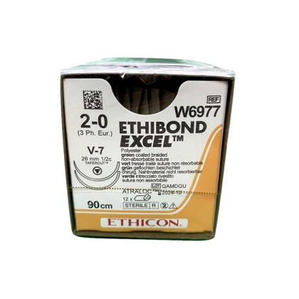 Шовный материал ЭТИБОНД Эксел 2/0. 90 см. зеленый Кол.-реж. 26 мм х 2. 1/2 Ethicon Фото товара Шовный материал ЭТИБОНД Эксел 2/0. 90 см. зеленый Кол.-реж. 26 мм х 2. 1/2 Ethicon