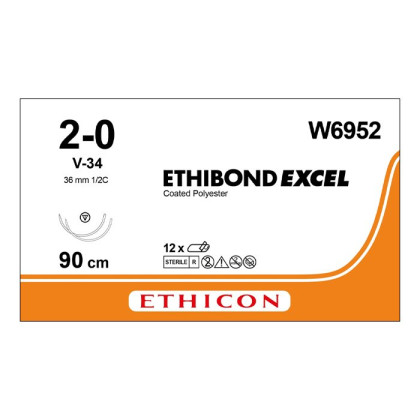 Шовный материал ЭТИБОНД Эксел 2/0. 90 см. зеленый Кол.-реж. 36 мм х 2. 1/2 Ethicon Фото товара Шовный материал ЭТИБОНД Эксел 2/0. 90 см. зеленый Кол.-реж. 36 мм х 2. 1/2 Ethicon