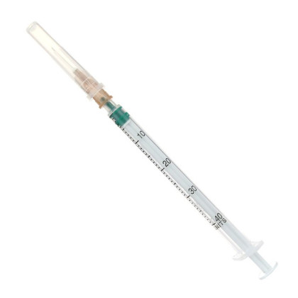 Фото товара Шприц - 1 мл. инсулиновый U-40 (3-х) SFM, одноразовый стерилированный с надетой иглой 0,45 x 12 - 26G, упаковка №20 (БЕЗ ЛАТЕКСА) (блистер), 20 шт