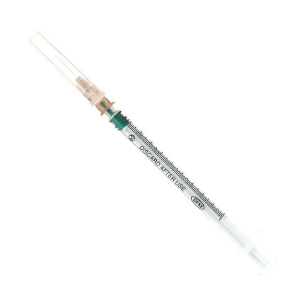 Фото товара Шприц - 1мл. (3-х) SFM, одноразовый стерилизованный с надетой иглой 0,45 x 12 - 26G, упаковка №20 (БЕЗ ЛАТЕКСА) ( блистер), 20 шт