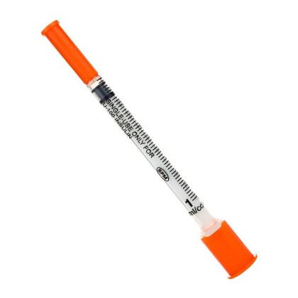 Фото товара Шприц 1,0 мл. инсулиновый U - 100 (3-х) SFM, одноразовый стерилизованный с интегрированной иглой 0,33 х 12,7 - 29G № 10 (полибэг), 100 шт